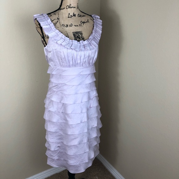 London Times Dresses & Skirts - London Times Lavender Tiered Ruffle Dress 10